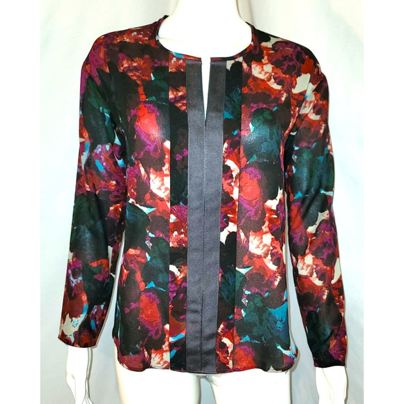 Simply Vera Vera Wang Semi-Sheer Watercolor Blouse - Size PS - Picture 1 of 9